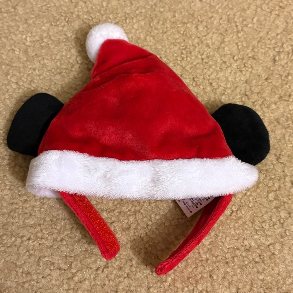 small dog or cat pet costume Disney Mickey Santa hat